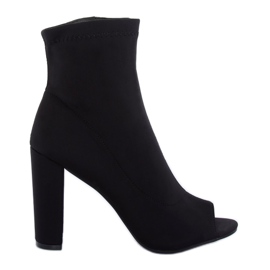 Stivali neri open toe NS031P Nero