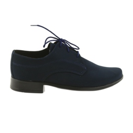 Scarpe basse da bambino Miko, scarpe Prima Comunione in camoscio blu navy