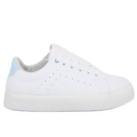 White LA38P Sneakers bianche su suola alta bianco blu
