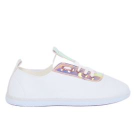 Sneakers bianche e rosa con ologramma JX71P Champagne bianca