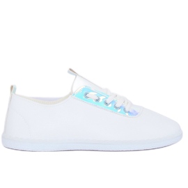 Sneakers JX71P bianche argentate con ologramma bianca