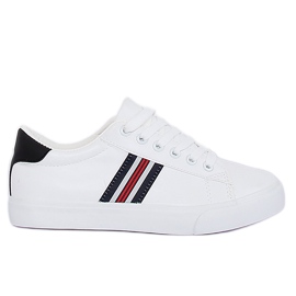 Sneakers da donna bianche e nere BL158P White bianca