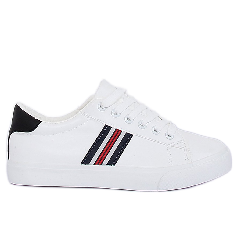 Sneakers da donna bianche e nere BL158P White bianca