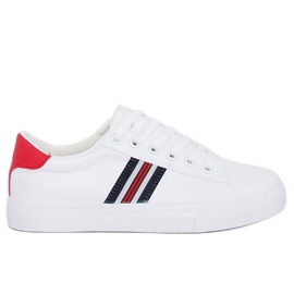 Sneakers da donna bianche e rosse BL158P Red bianca