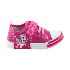 Sneakers da bambino American Club rosa con velcro 28/19