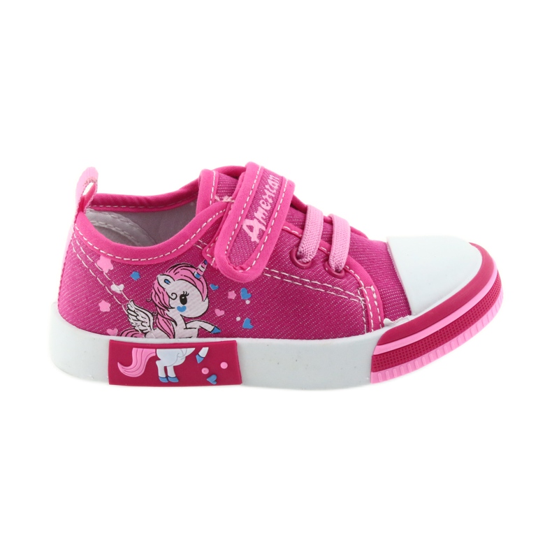 Sneakers da bambino American Club rosa con velcro 28/19