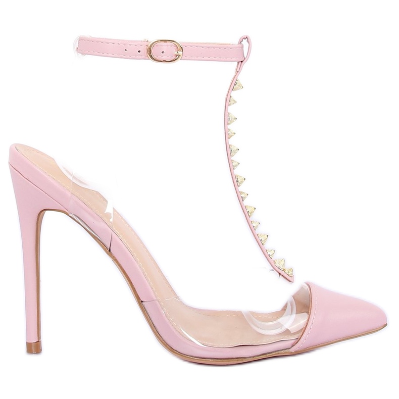 Décolleté su tacco rosa trasparente KK06 Pink