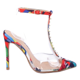 Décolleté su un panno floreale KK06 multicolore trasparente