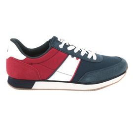 Scarpe sportive da uomo American club FH07 bianco rosso blu navy