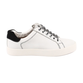 Sneakers in pelle bianca/blu navy di Caprice White/Navy Wied 23203
