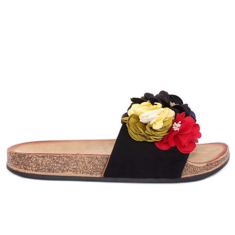 Pantofole nere da donna nere P-848 Black nero multicolore