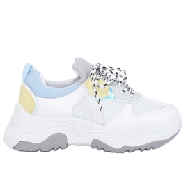 Scarpe sportive bianche e blu B0-63 WHITE / BLUE bianca