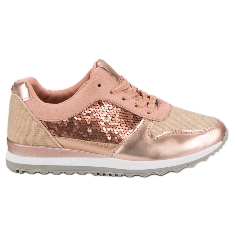 Scarpe sportive con paillettes rosa