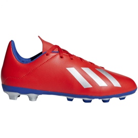 Scarpe da calcio Adidas X 18.4 FxG Jr BB9379 multicolore arance e rossi