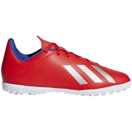 Scarpe da calcio Adidas X 18.4 Tf Jr BB9417 rosso arance e rossi