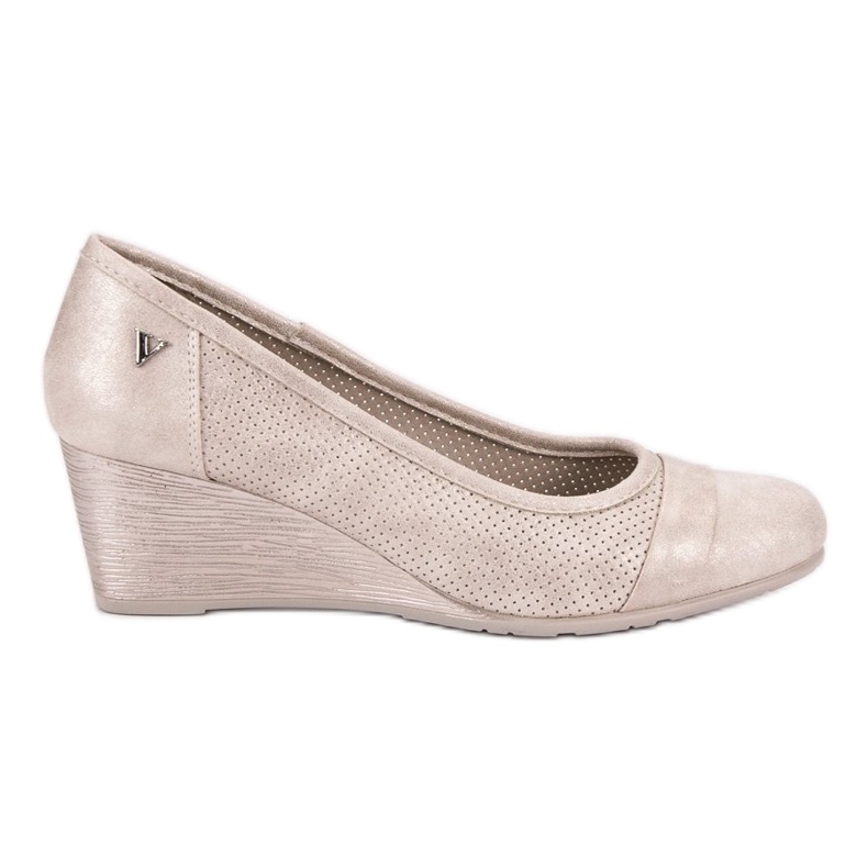 Pumps glitterate sulla zeppa VINCEZA marrone