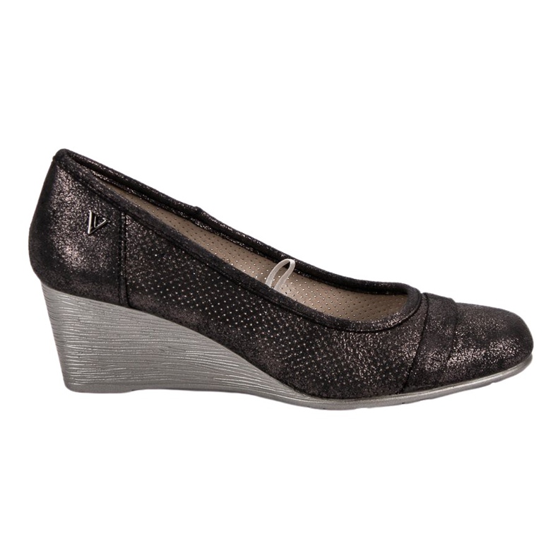 Vinceza Décolleté con zeppa glitter marrone