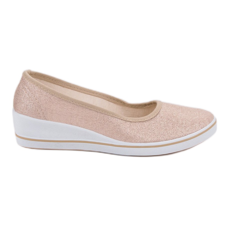 Comer Ballerine beige su zeppa