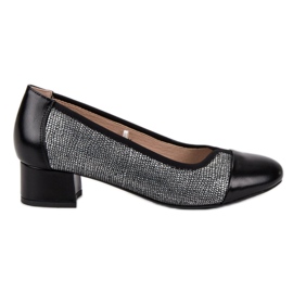 Décolleté sul tacco piatto VINCEZA nero grigio