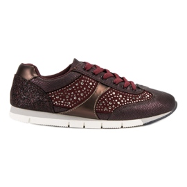 Kylie Scarpe sportive con cristalli rosso
