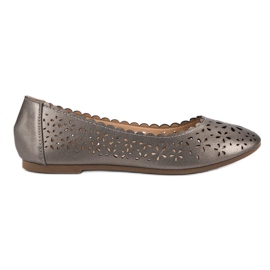 VINCEZA ballerine traforate grigio