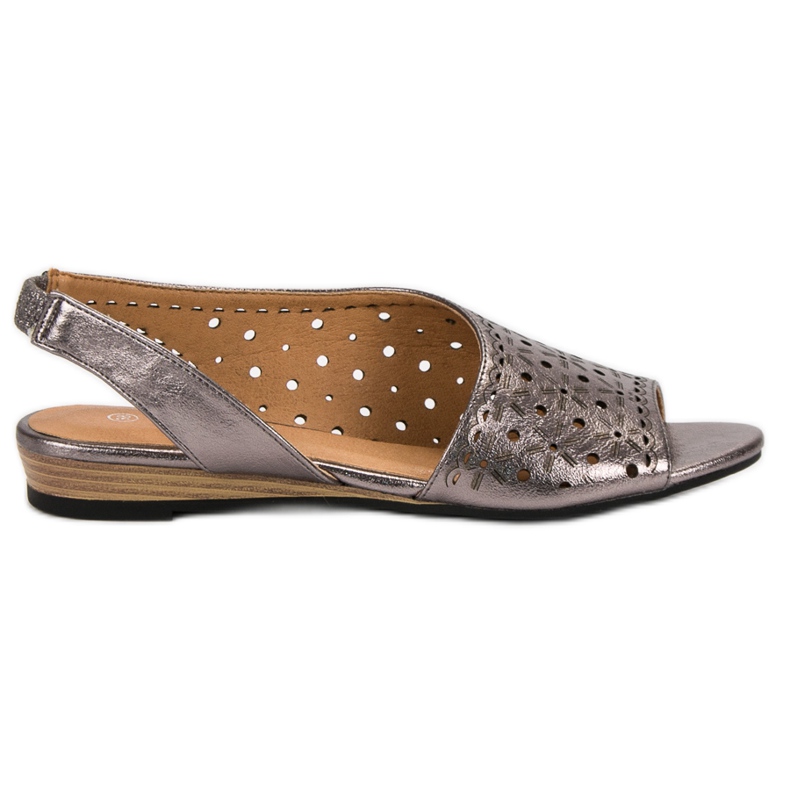 VINCEZA sandali traforati grigio