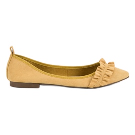 Corina Ballerine Scamosciate Con Volant giallo