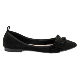 Corina Ballerine Scamosciate Con Volant nero