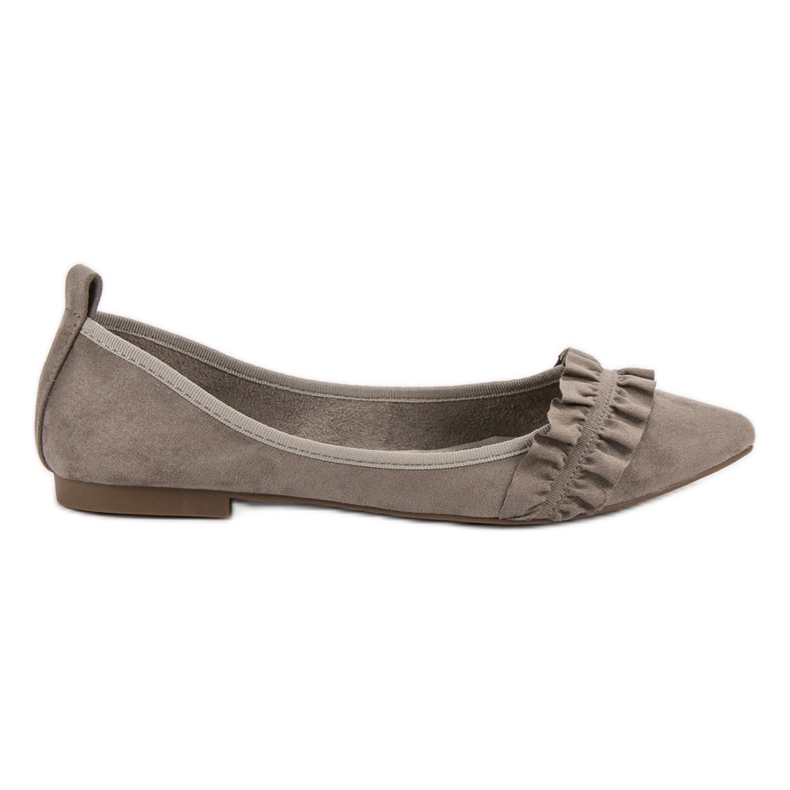 Corina Ballerine Scamosciate Con Volant marrone