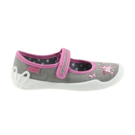 Pantofole Befado scarpe per bambini 114X325 Soft-B sottopiede grigio rosa