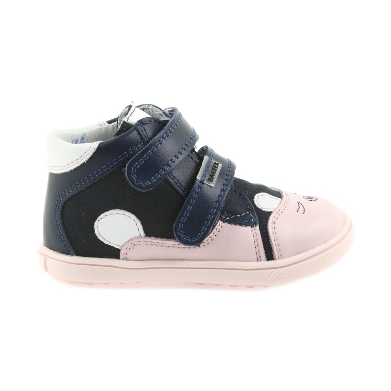 Stivaletti scarpe per bambini chiusura strappo coniglio Bartek 11702 bianca blu navy rosa