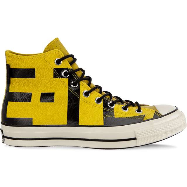 Converse Chuck 70 Gore Tex in pelle alta C163226 Bold Citron Black Egret nero giallo