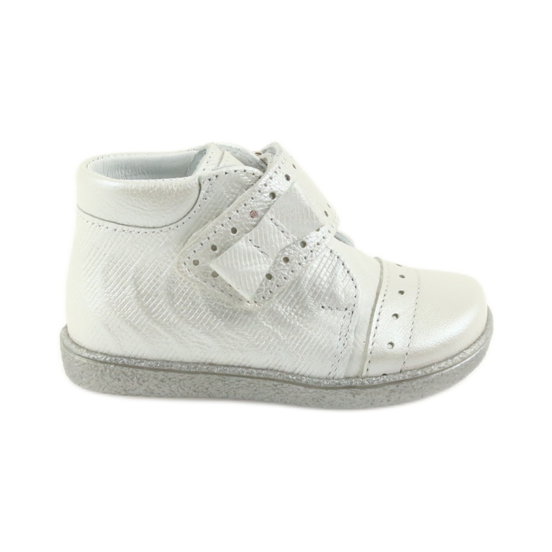 Scarpe per bambini in velcro Ren But 1535 con fiocco argentato d'argento