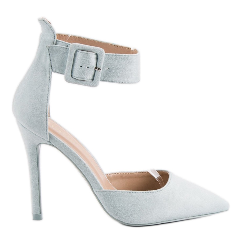 Scarpe col tacco in camoscio blu