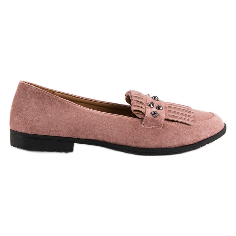 Laura Mode Mocassini in pelle scamosciata cipria rosa
