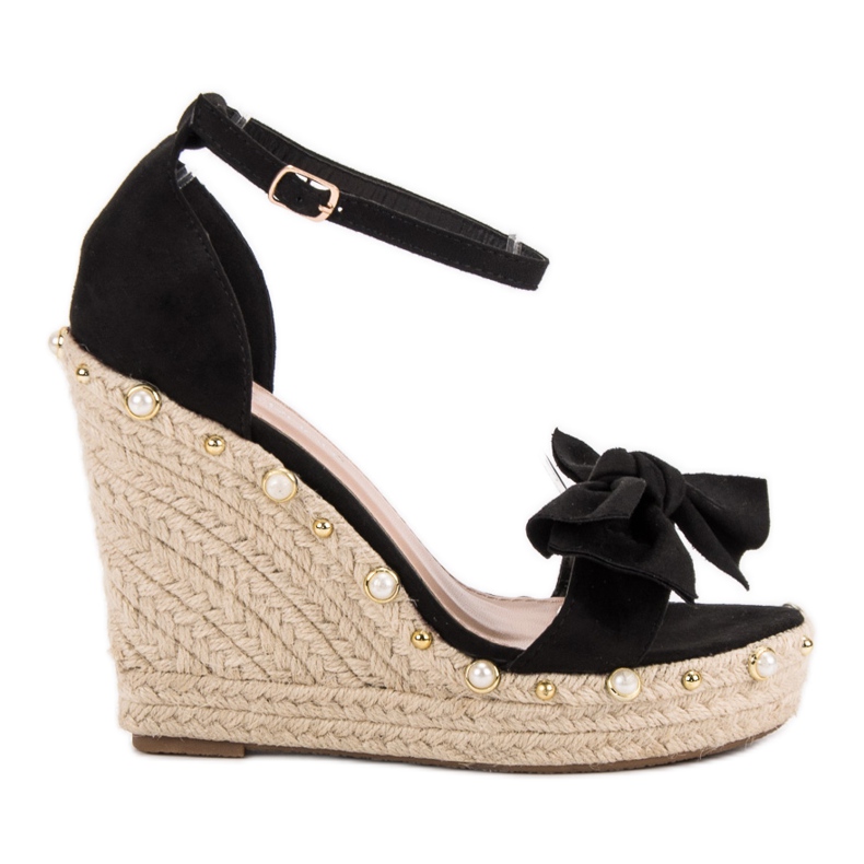 STEPHAN Sandali Espadrillas Con Fiocco nero