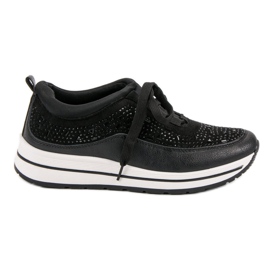 Scarpe sportive con cristalli nero