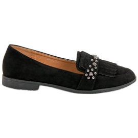 Laura Mode Mocassini Neri Con Strass nero
