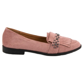 Laura Mode Mocassini Cipria Con Strass rosa