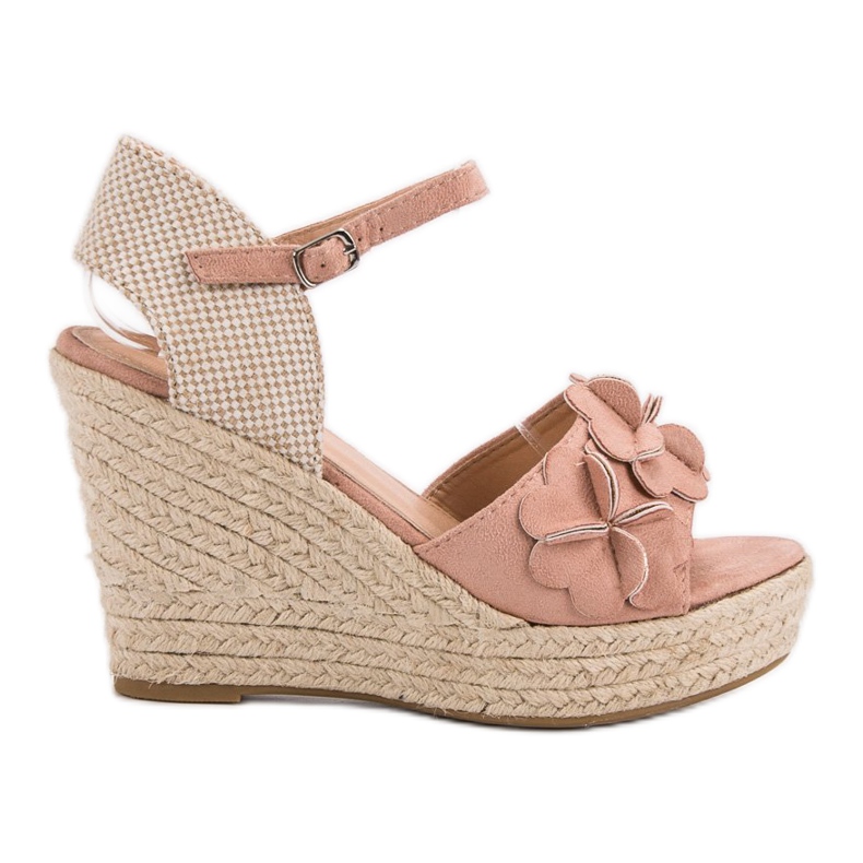 Top Shoes Sandali Cipria Con Fiori rosa