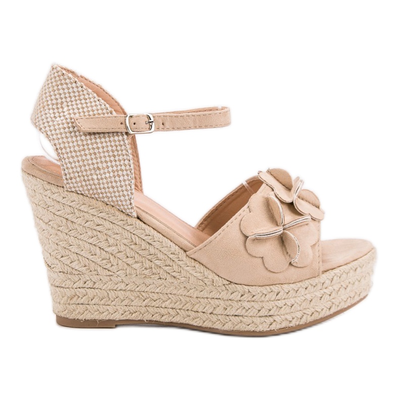 Top Shoes Sandali Beige Con Fiori