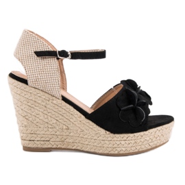 Top Shoes Sandali Neri Con Fiori nero