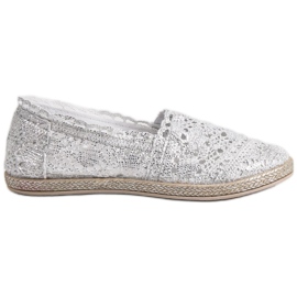 Sweet Shoes Espadrillas di pizzo argento grigio
