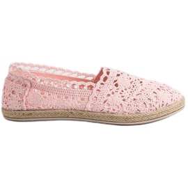 Sweet Shoes Espadrillas di pizzo rosa