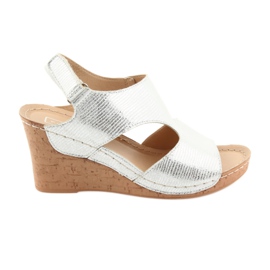 Filippo Sandali con zeppa 785 argento bianco grigio