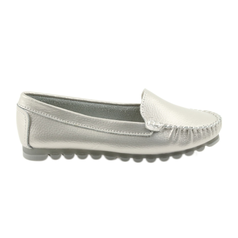 Mocassini in pelle argento Filippo 130 grigio