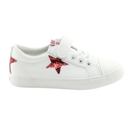 Big Star Sneakers con velcro stella 374102 bianca rosso