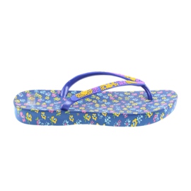 Atletico Infradito da donna con fiori viola blu giallo rosa