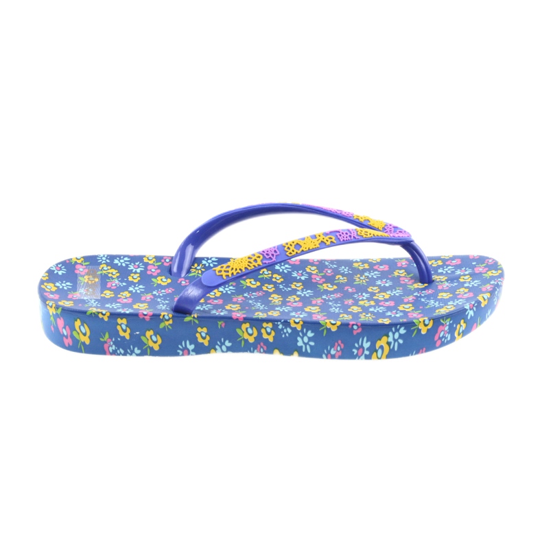 Atletico Infradito da donna con fiori viola blu giallo rosa
