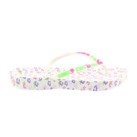 Atletico Infradito da donna con fiori bianca viola verde rosa
